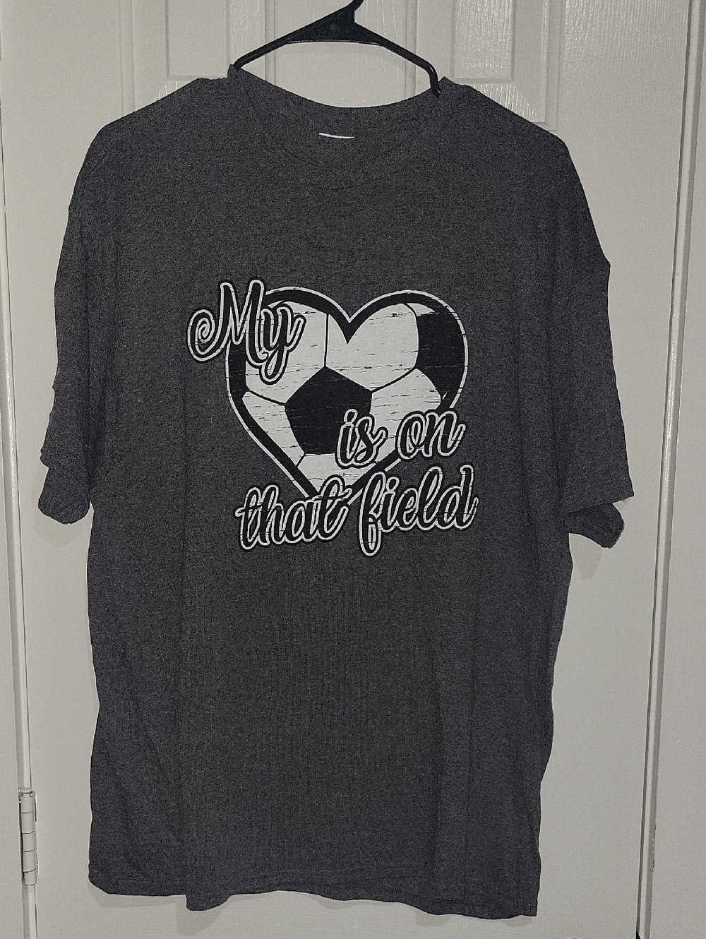 Graphic Soccer Heart Tee - Dark Gray